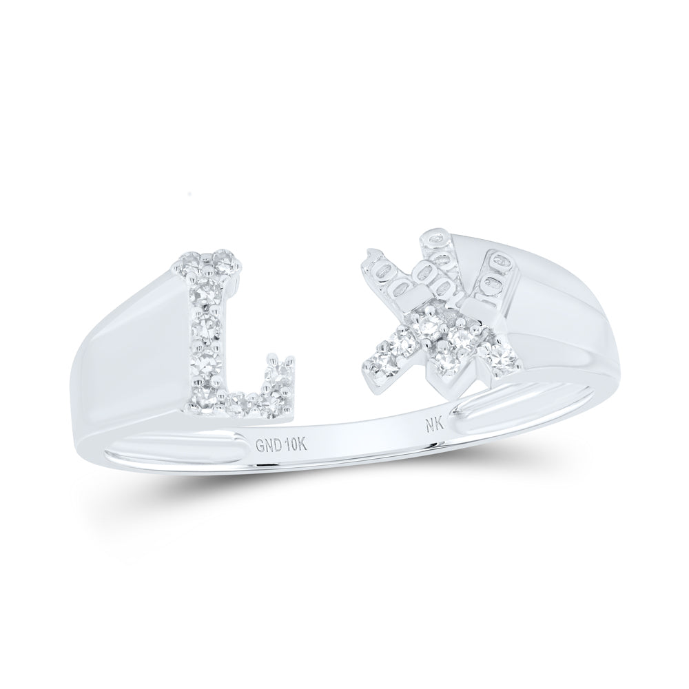 1/12CTW-DIA NK GIFT INITIAL "L" LADIES RING