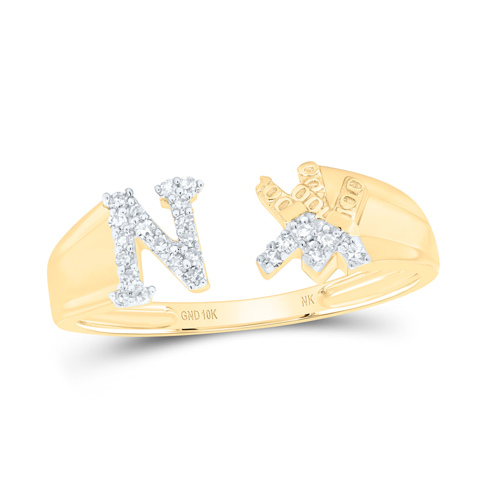 1/10CTW-DIA NK GIFT INITIAL "N" LADIES RING