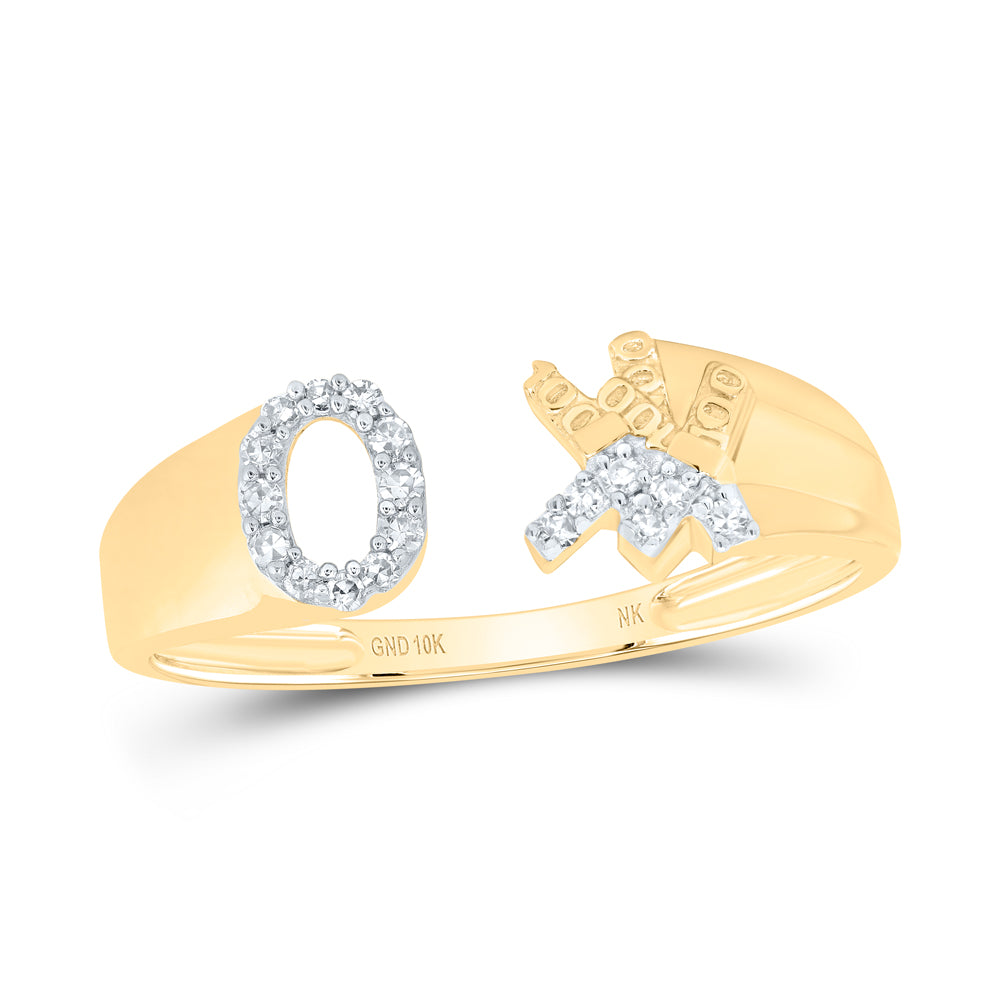 1/10CTW-DIA NK GIFT INITIAL "O" LADIES RING