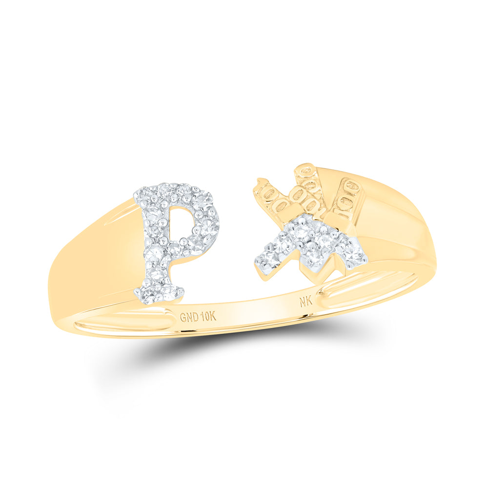 1/10CTW-DIA NK GIFT INITIAL "P" LADIES RING