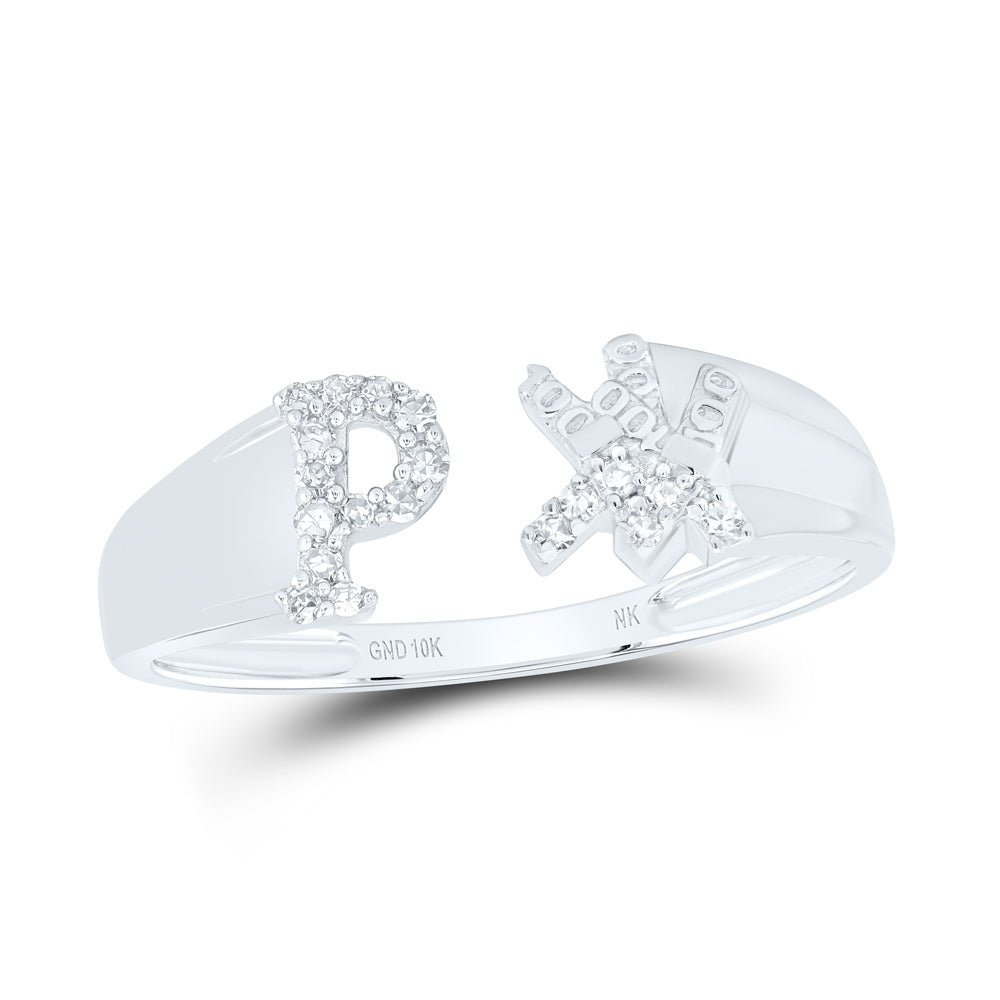 1/10CTW-DIA NK GIFT INITIAL "P" LADIES RING