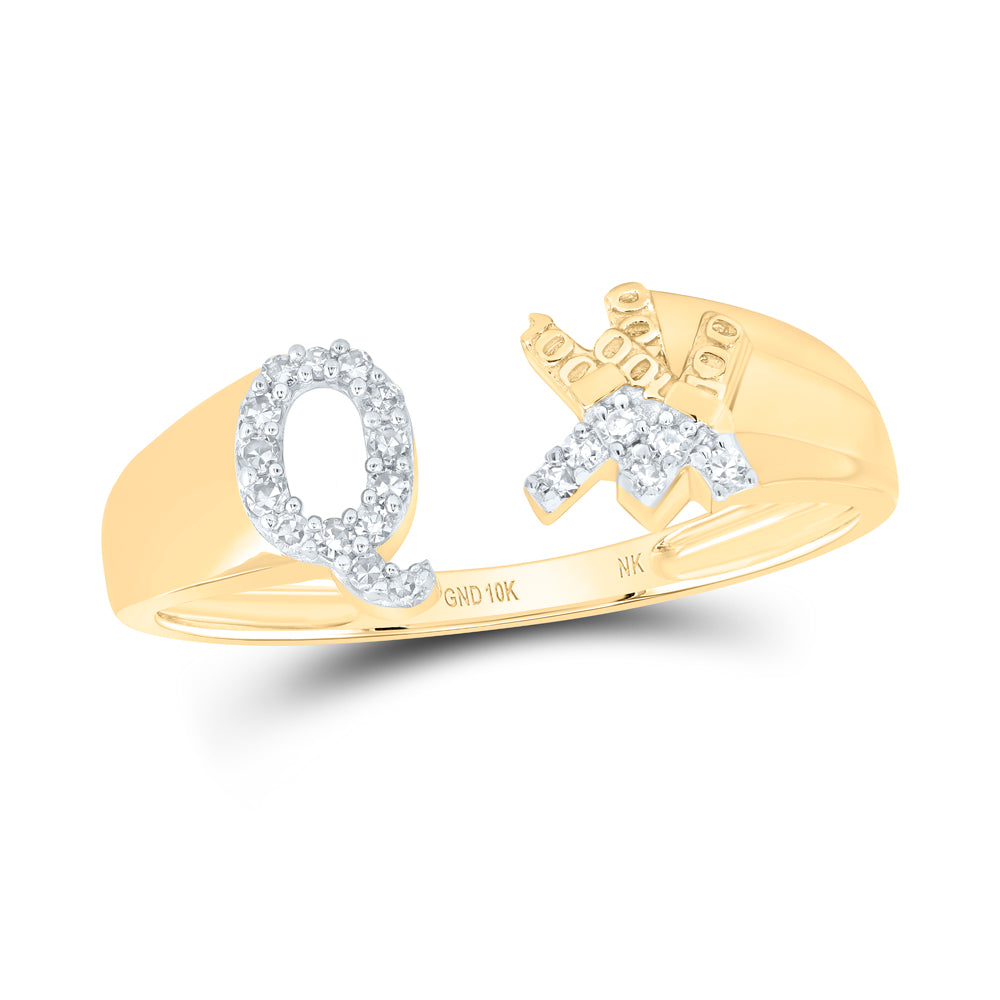 1/10CTW-DIA NK GIFT INITIAL "Q" LADIES RING