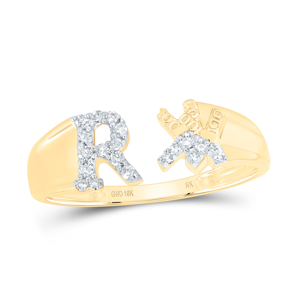 1/10CTW-DIA NK GIFT INITIAL "R" LADIES RING