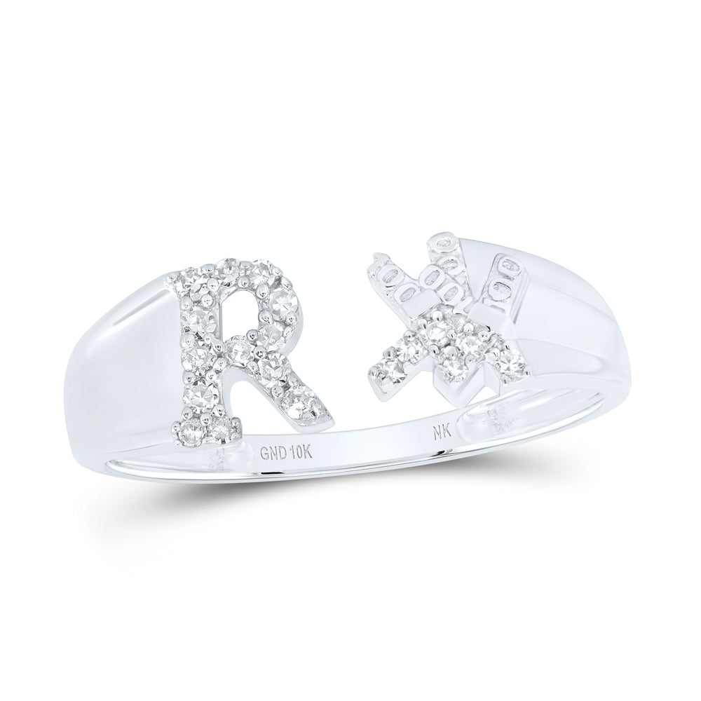 1/10CTW-DIA NK GIFT INITIAL "R" LADIES RING