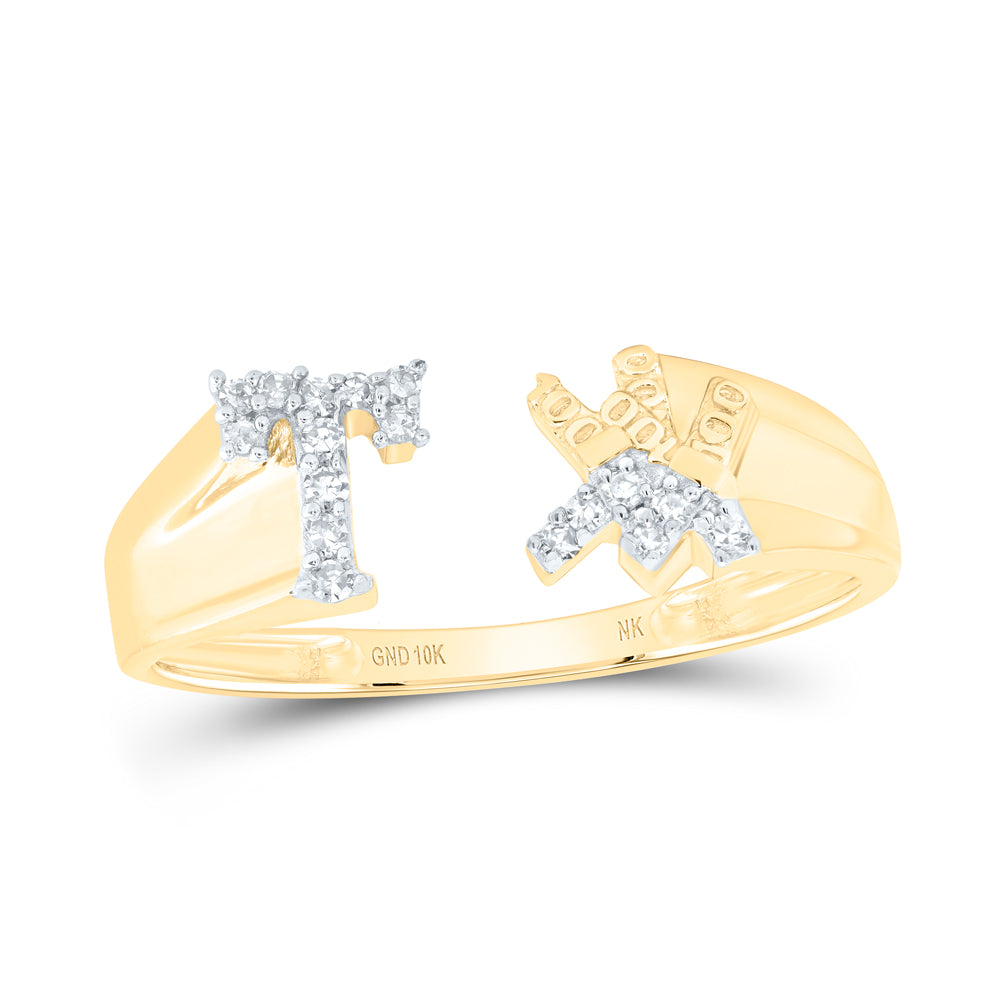 1/12CTW-DIA NK GIFT INITIAL "T" LADIES RING