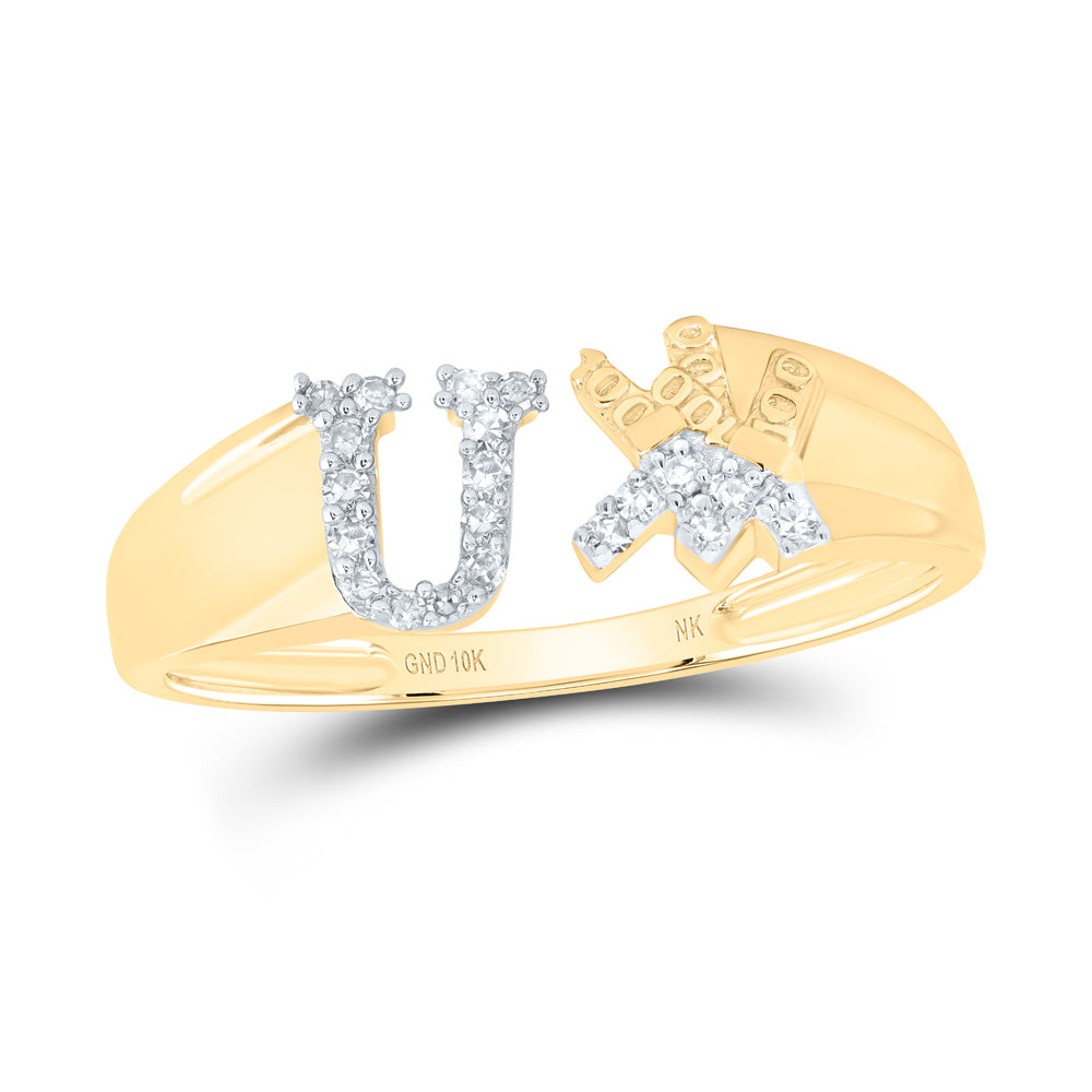 1/10CTW-DIA NK GIFT INITIAL "U" LADIES RING