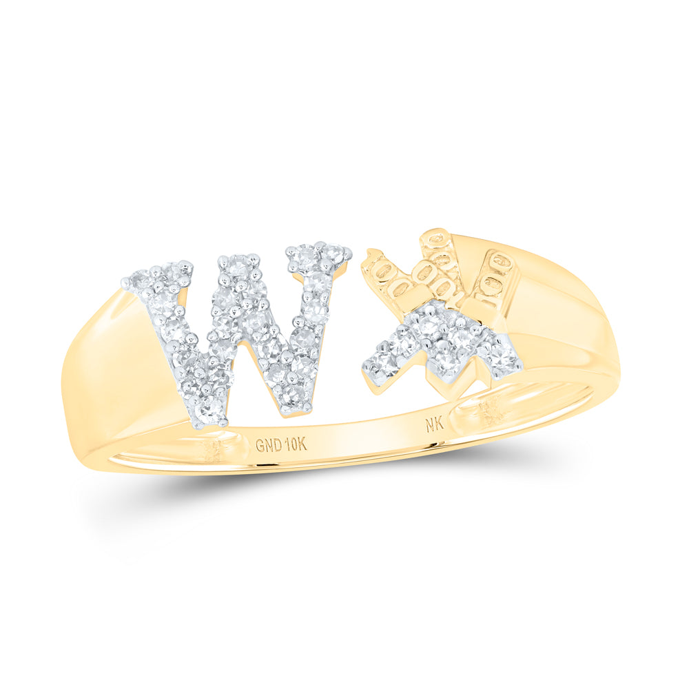1/8CTW-NAT DIA NK GIFT INITIAL "W" LADIES RING