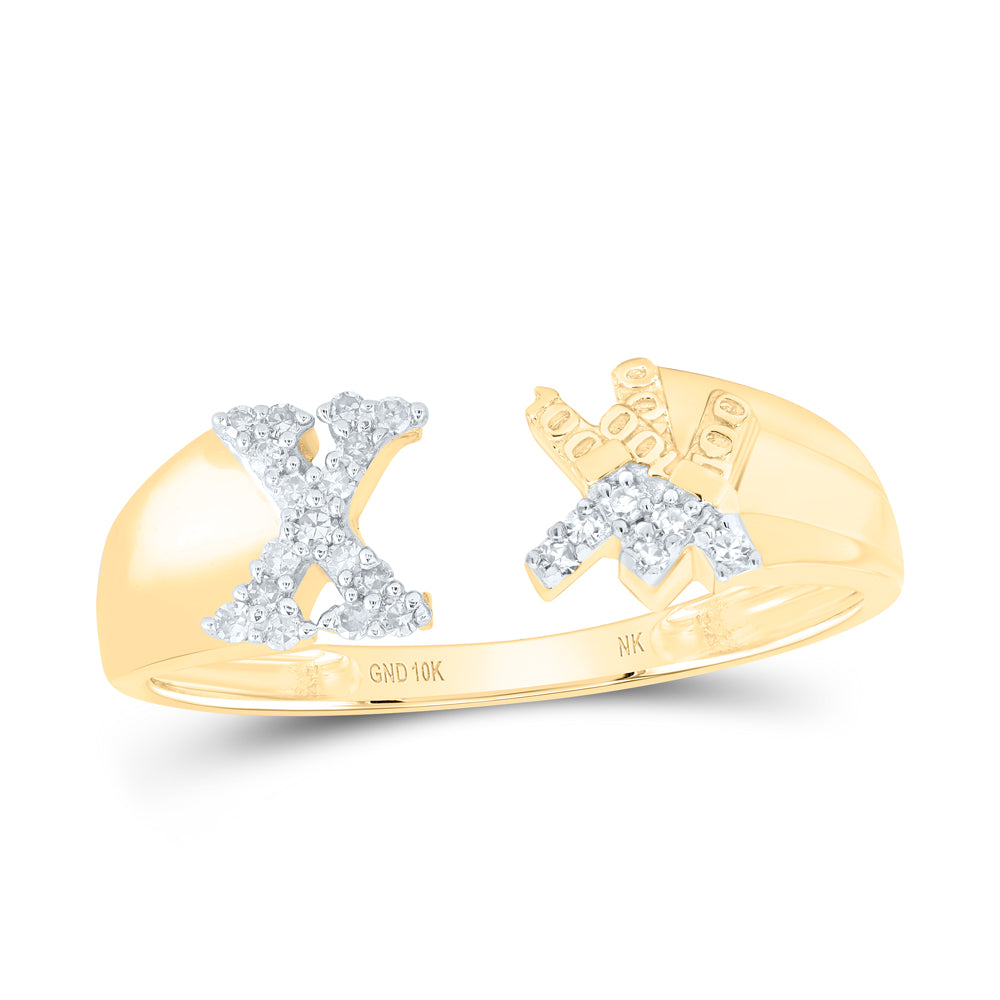 1/10CTW-DIA NK GIFT INITIAL "X" LADIES RING