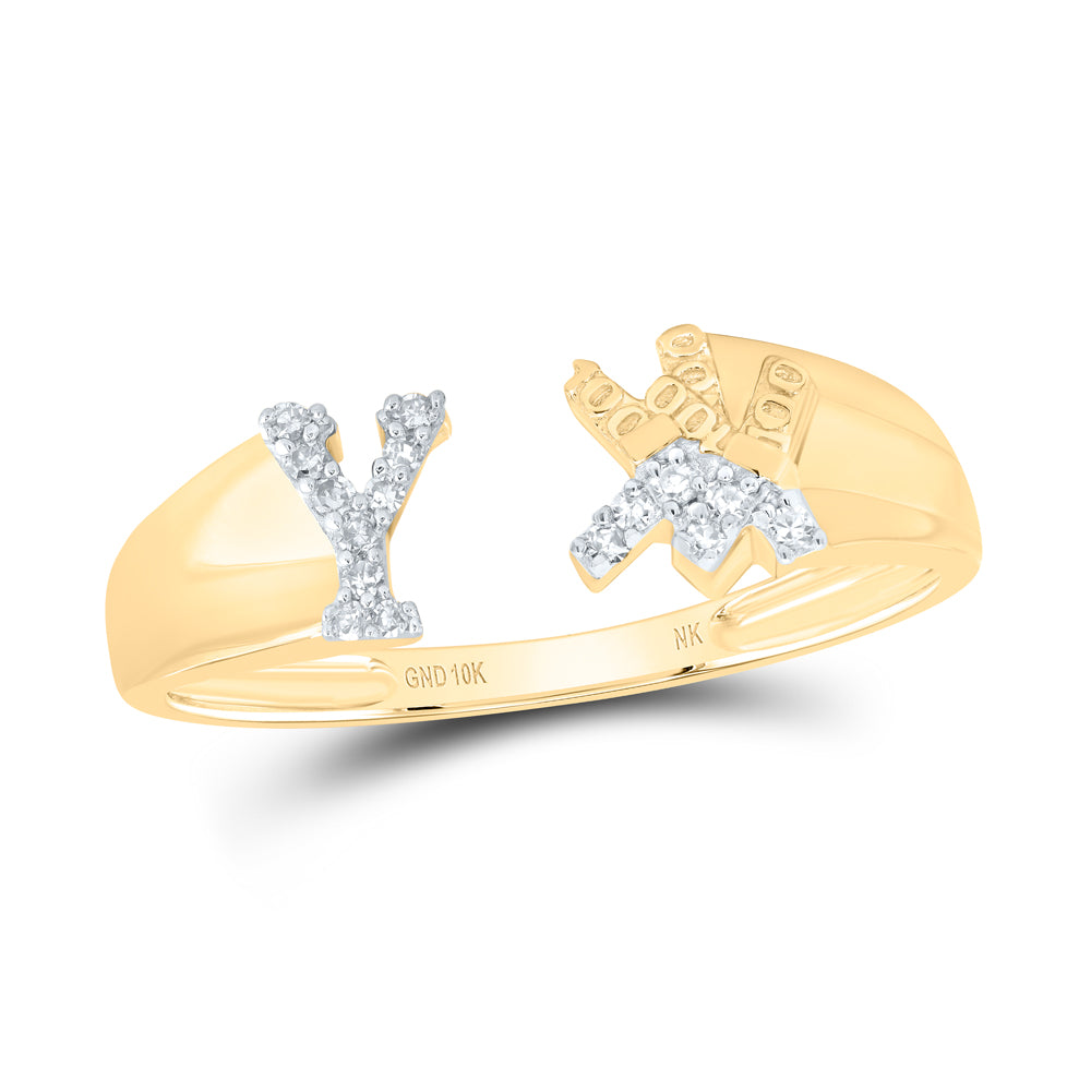 1/12CTW-DIA NK GIFT INITIAL "Y" LADIES RING