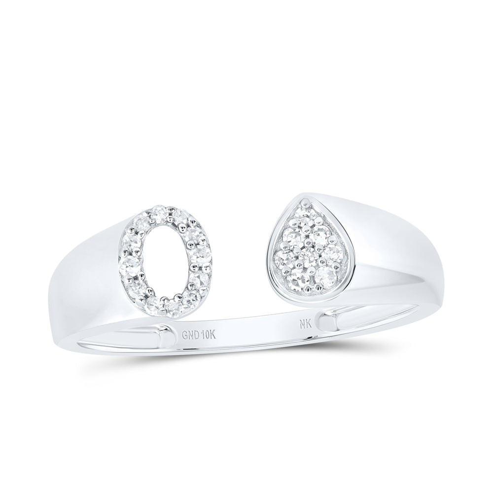 1/10CTW-DIA NK GIFT INITIAL "O" PEAR LADIES RING
