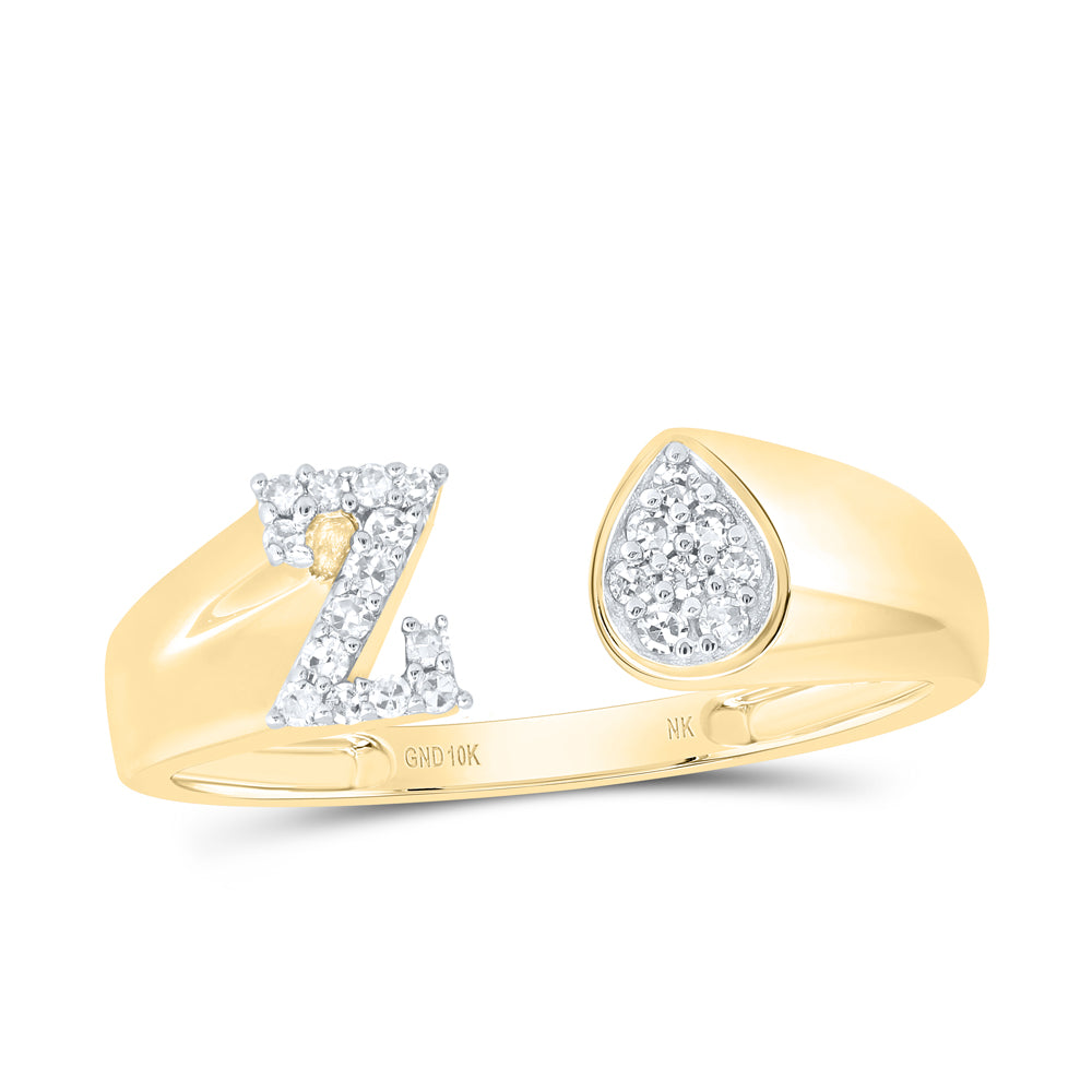 1/10CTW-DIA NK GIFT INITIAL "Z" PEAR LADIES RING