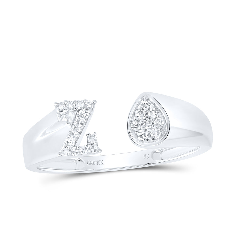 1/10CTW-DIA NK GIFT INITIAL "Z" PEAR LADIES RING