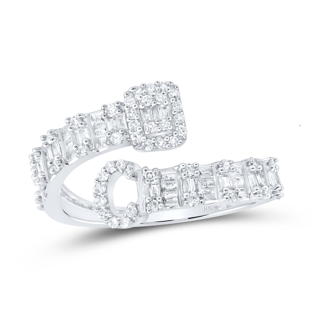 1/2 CTW-DIA NK FASHION INITIAL "C" LADIES CUFF RING