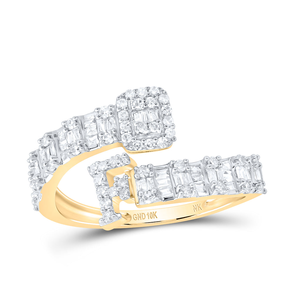 1/2 CTW-DIA NK FASHION INITIAL "F" LADIES CUFF RING