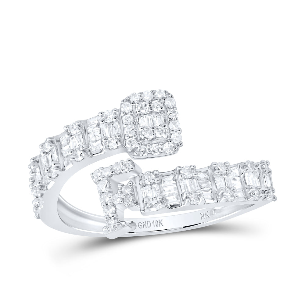 1/2 CTW-DIA NK FASHION INITIAL "F" LADIES CUFF RING