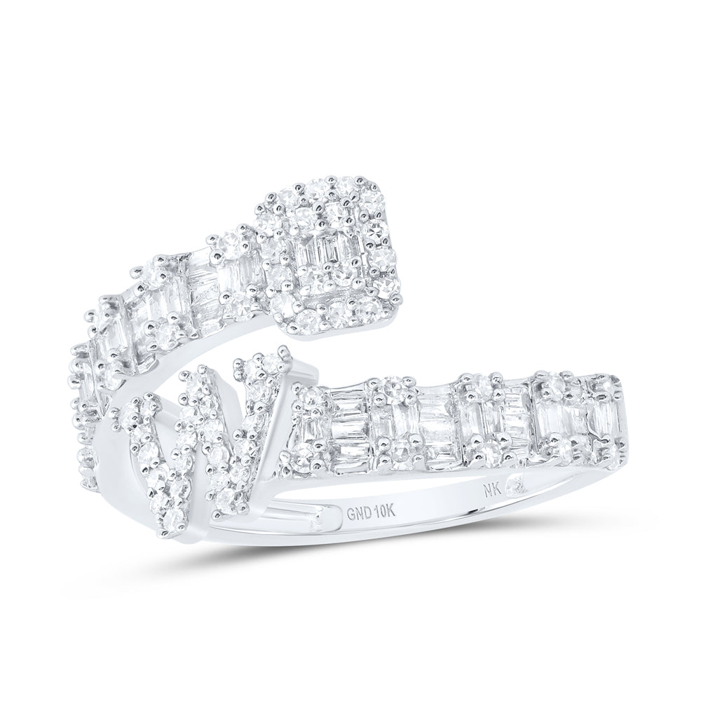 5/8CTW-DIA NK FASHION INITIAL "W" LADIES CUFF RING
