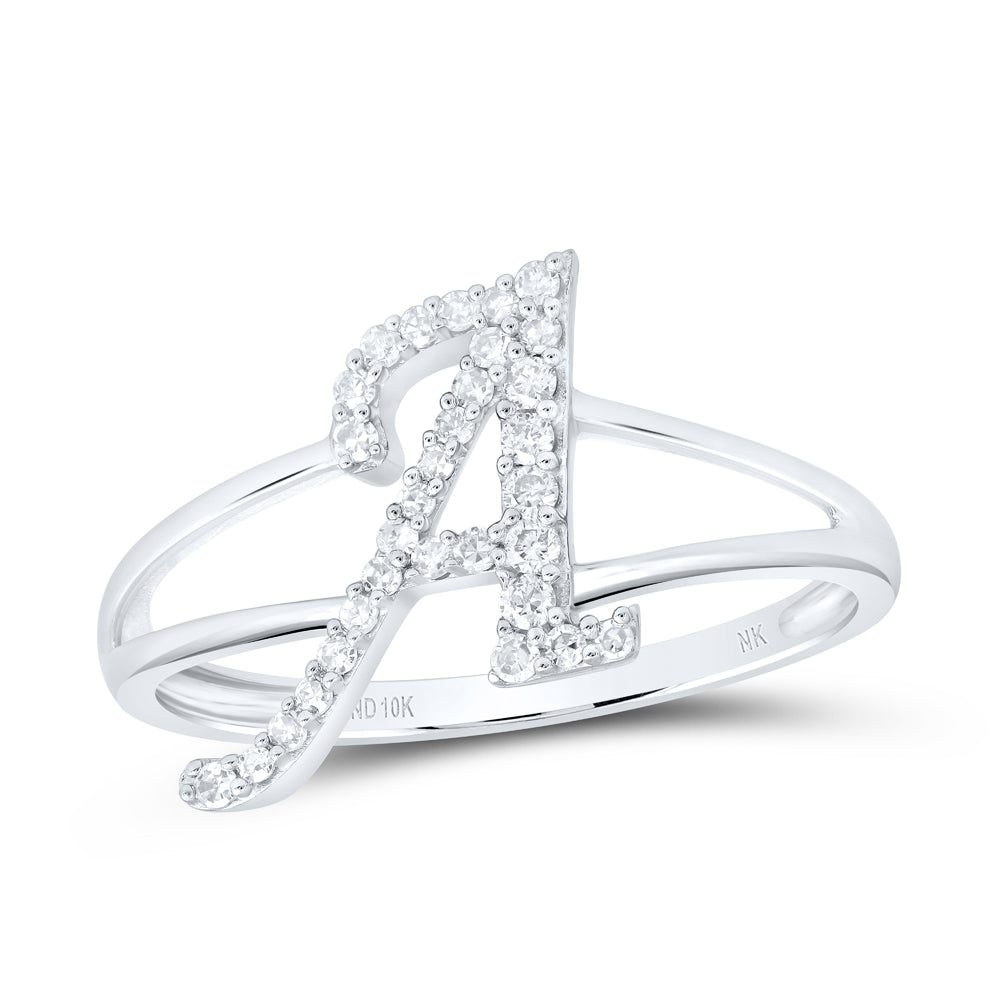 1/5CTW-NAT DIA NK GIFT INITIAL "A" LADIES RING