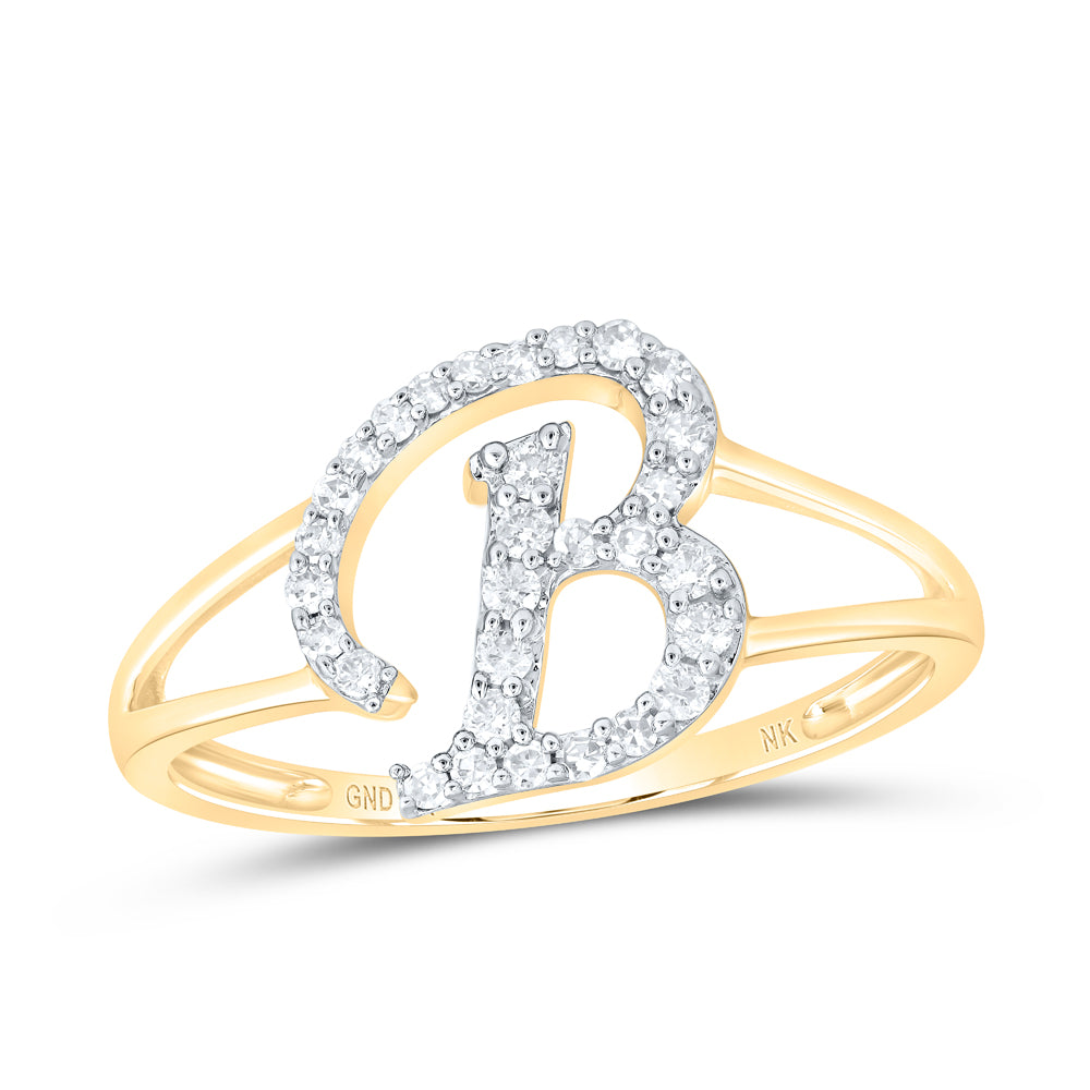 1/5CTW-NAT DIA NK GIFT INITIAL "B" LADIES RING