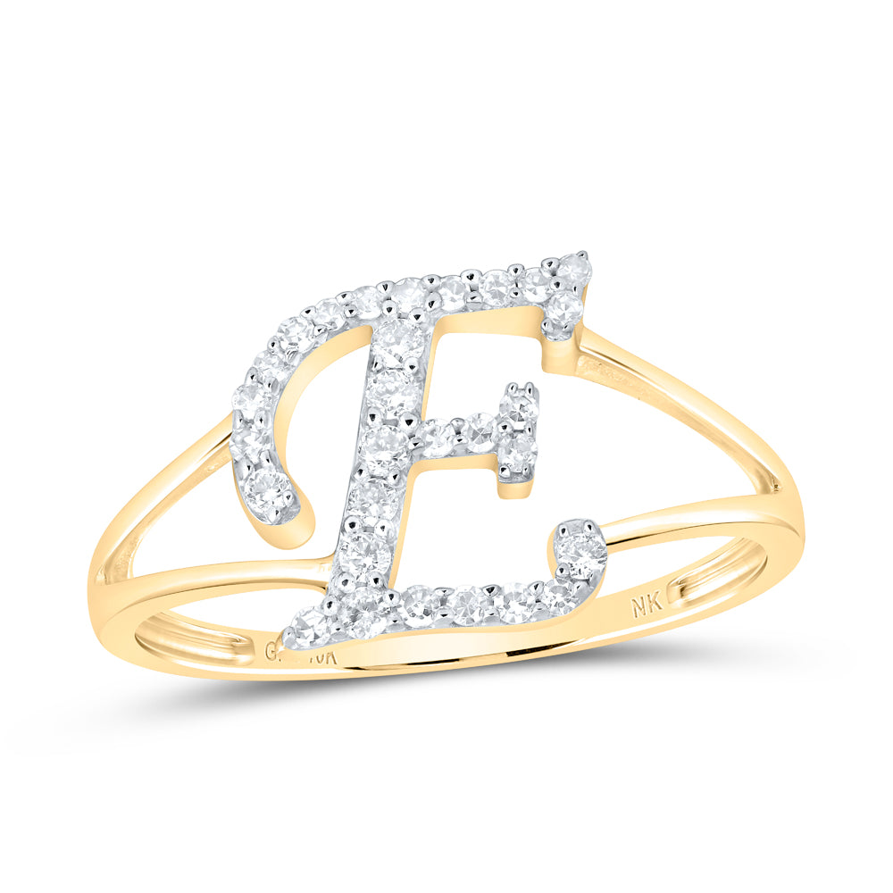 1/5CTW-NAT DIA NK GIFT INITIAL "E" LADIES RING