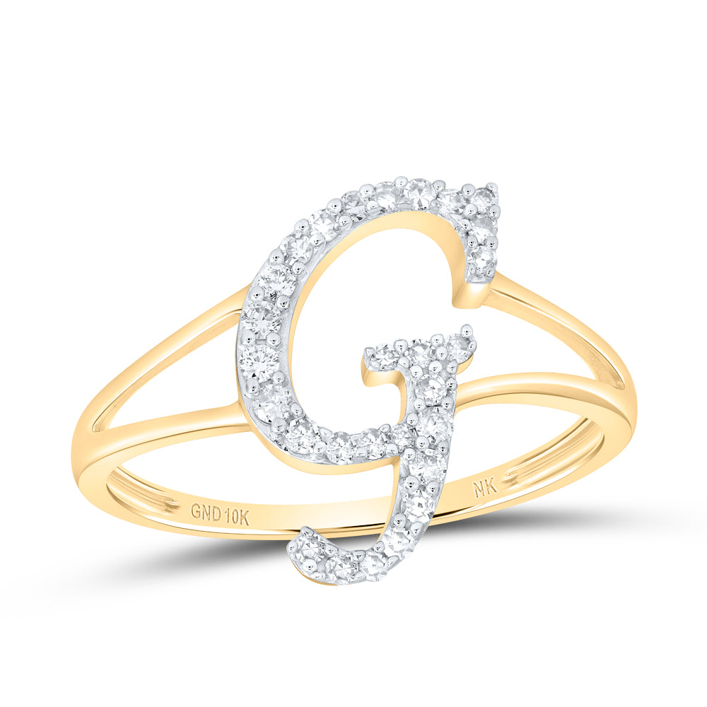 1/5CTW-DIA NK GIFT INITIAL "G" LADIES RING