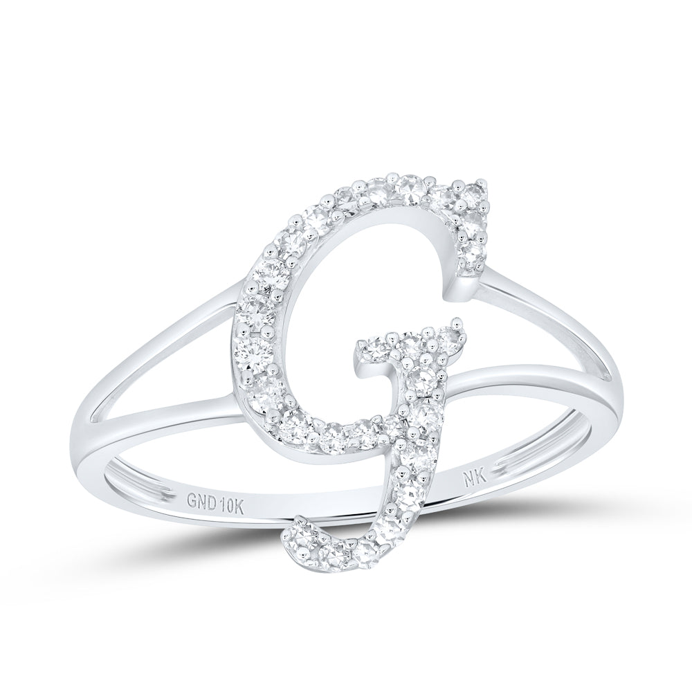 1/5CTW-DIA NK GIFT INITIAL "G" LADIES RING