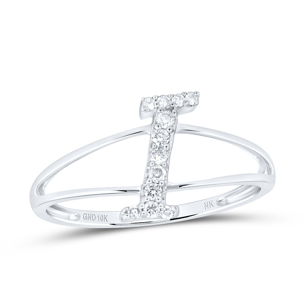 1/10CTW-DIA NK GIFT INITIAL "I" LADIES RING