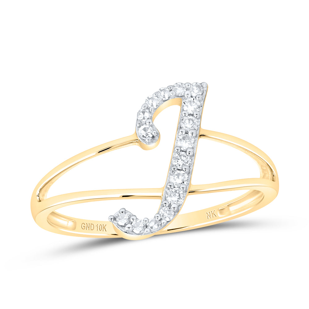 1/8CTW-NAT DIA NK GIFT INITIAL "J" LADIES RING