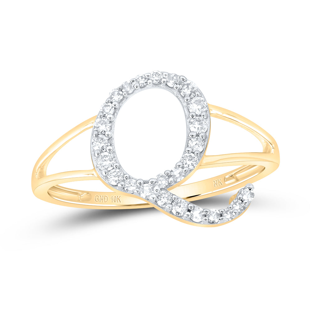 1/5CTW-NAT DIA NK GIFT INITIAL "Q" LADIES RING