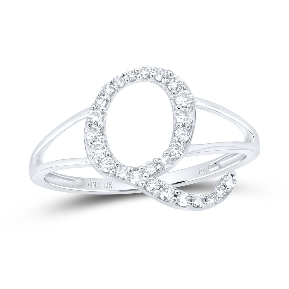 1/5CTW-DIA NK GIFT INITIAL "Q" LADIES RING