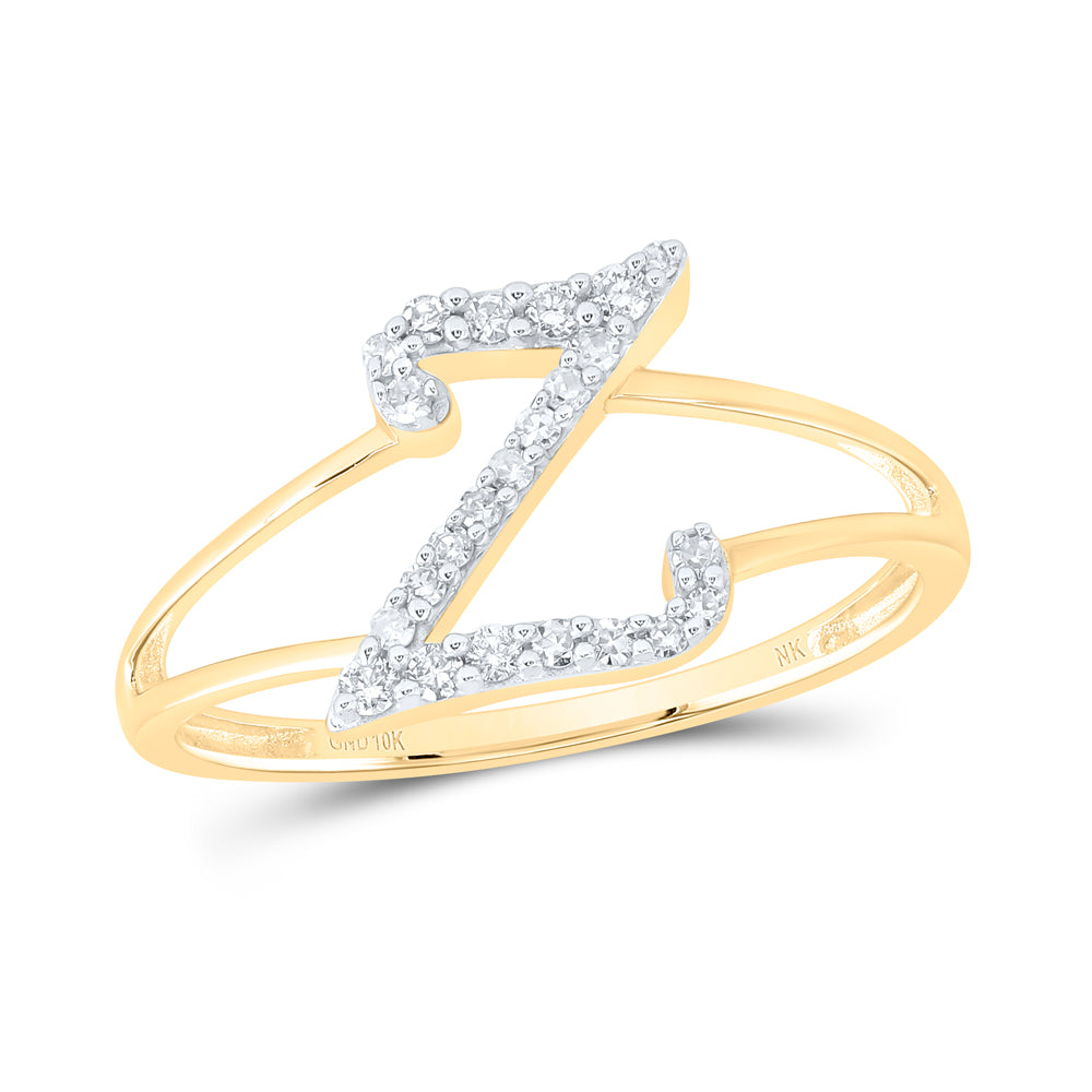 1/6CTW-NAT DIA NK GIFT INITIAL "Z" LADIES RING