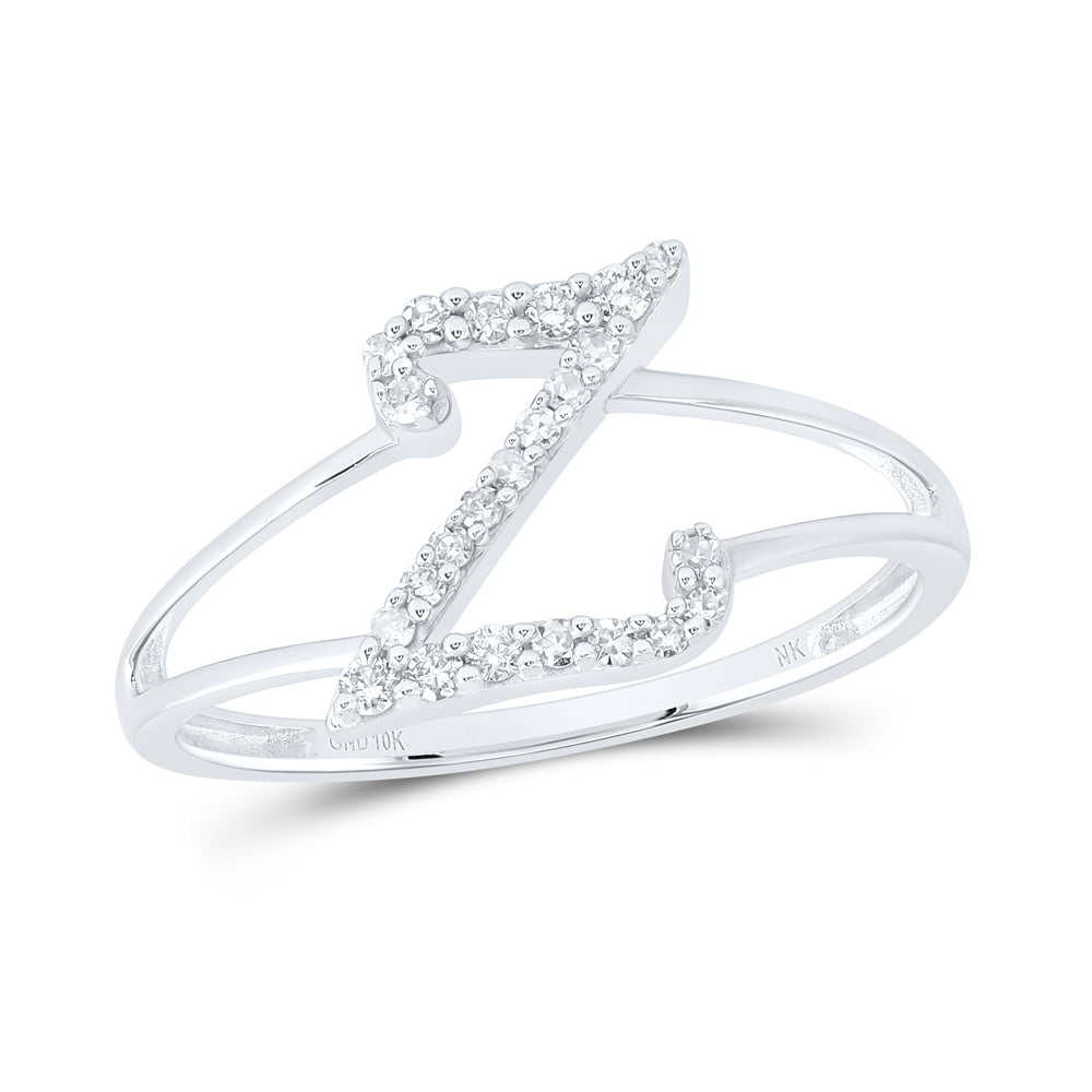 1/6CTW-NAT DIA NK GIFT INITIAL "Z" LADIES RING
