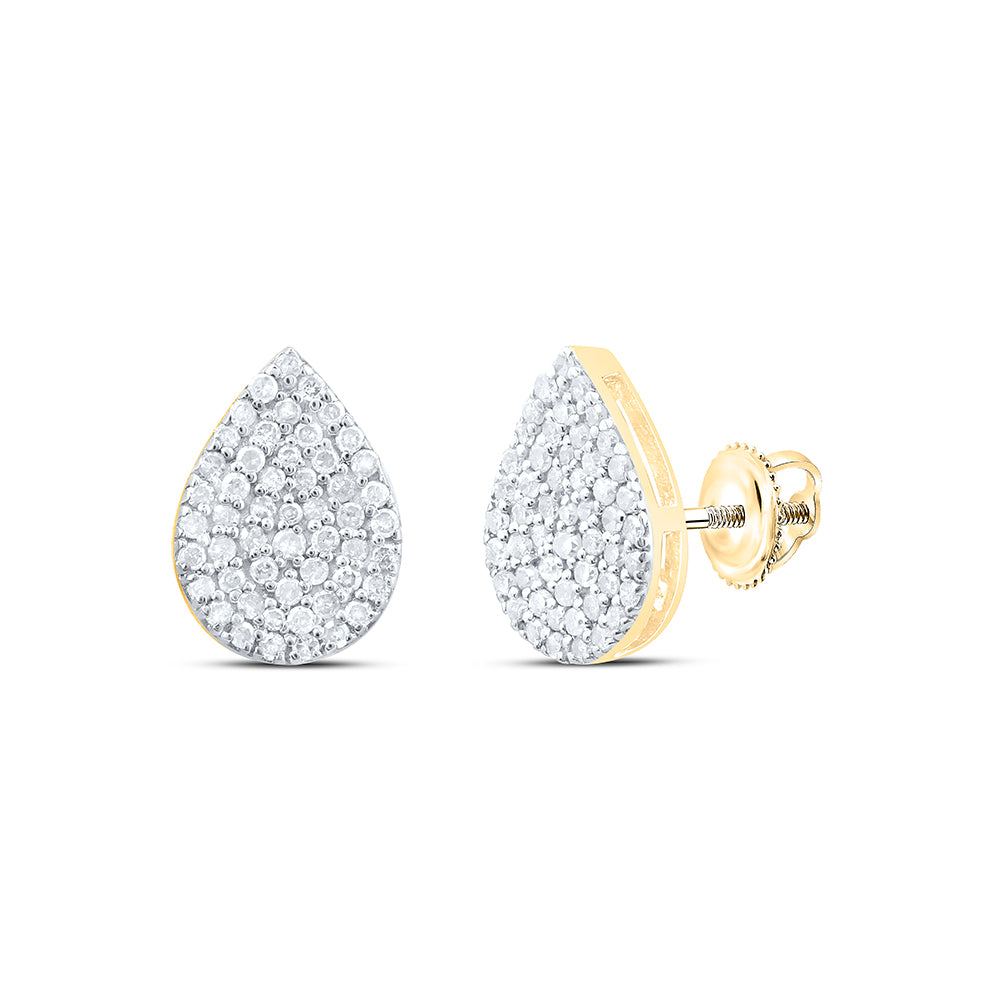 3/8CTW-NAT DIA P1 GIFT PEAR STUD EARRING