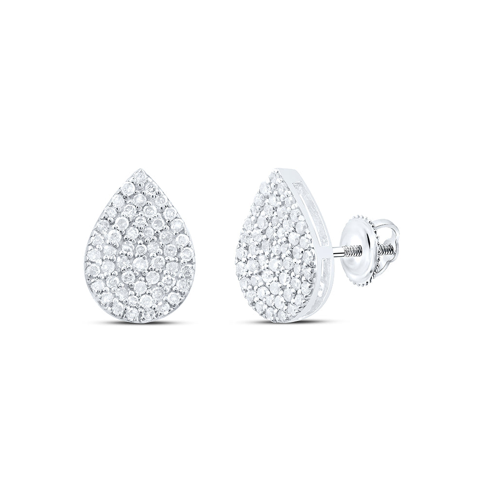 3/8CTW-NAT DIA P1 GIFT PEAR STUD EARRING