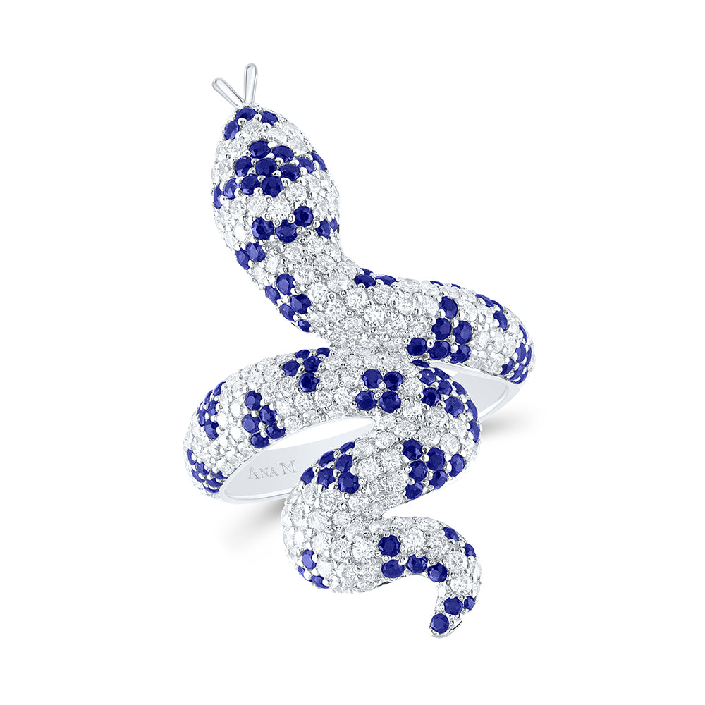 1 1/3CTW-NAT DIA ANA M 1 1/8CTW RD-BS NAT GEM SNAKE RING