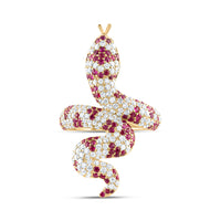 Load image into Gallery viewer, 1 1/3CTW-DIA ANA M 1CTW RD-RUBY NAT GEM SNAKE RING

