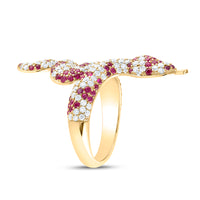 Load image into Gallery viewer, 1 1/3CTW-DIA ANA M 1CTW RD-RUBY NAT GEM SNAKE RING
