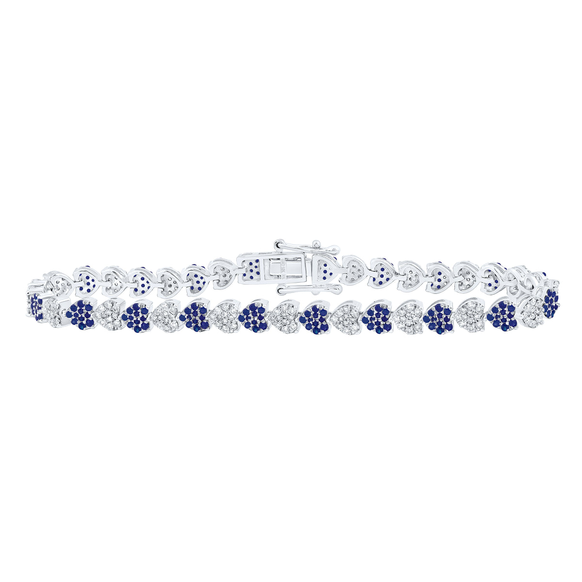 1 1/4CTW-DIA NK 1 1/2CTW RD-BS NAT GEM HEART BRACELET(7 INCH)
