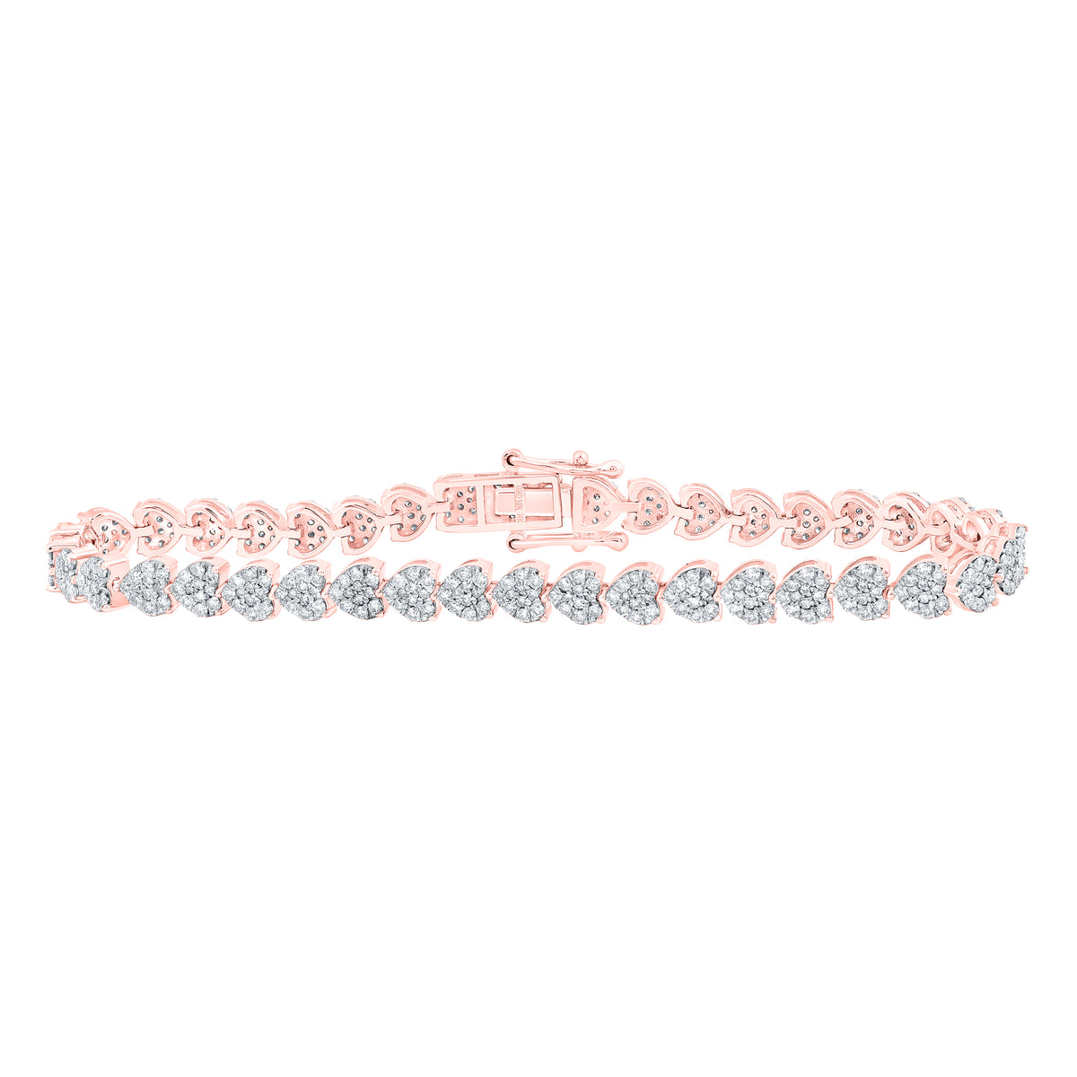 2 5/8CTW-DIA NK HEART FASHION BRACELET (7 INCH)
