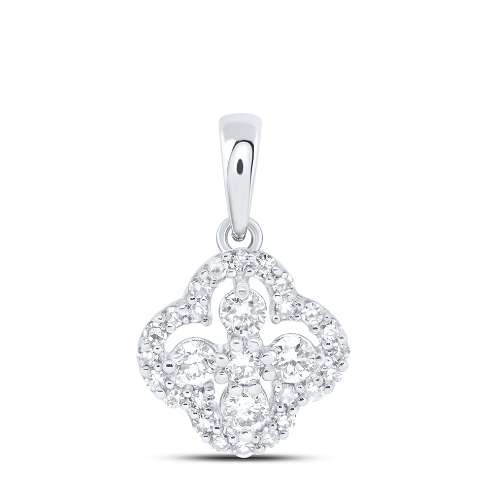 1/4CTW-NAT DIA NK GIFT CLOVER PENDANT