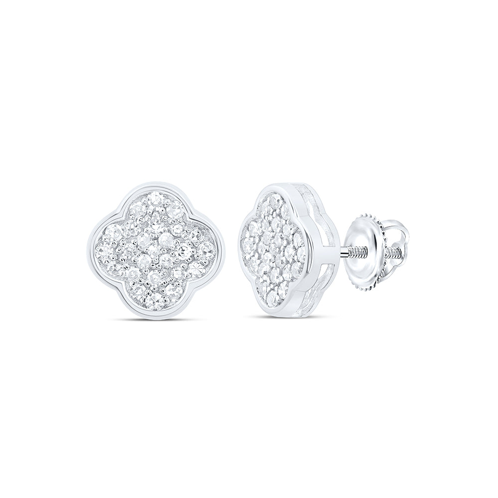 1/6CTW-DIA NK GIFT CLOVER EARRING