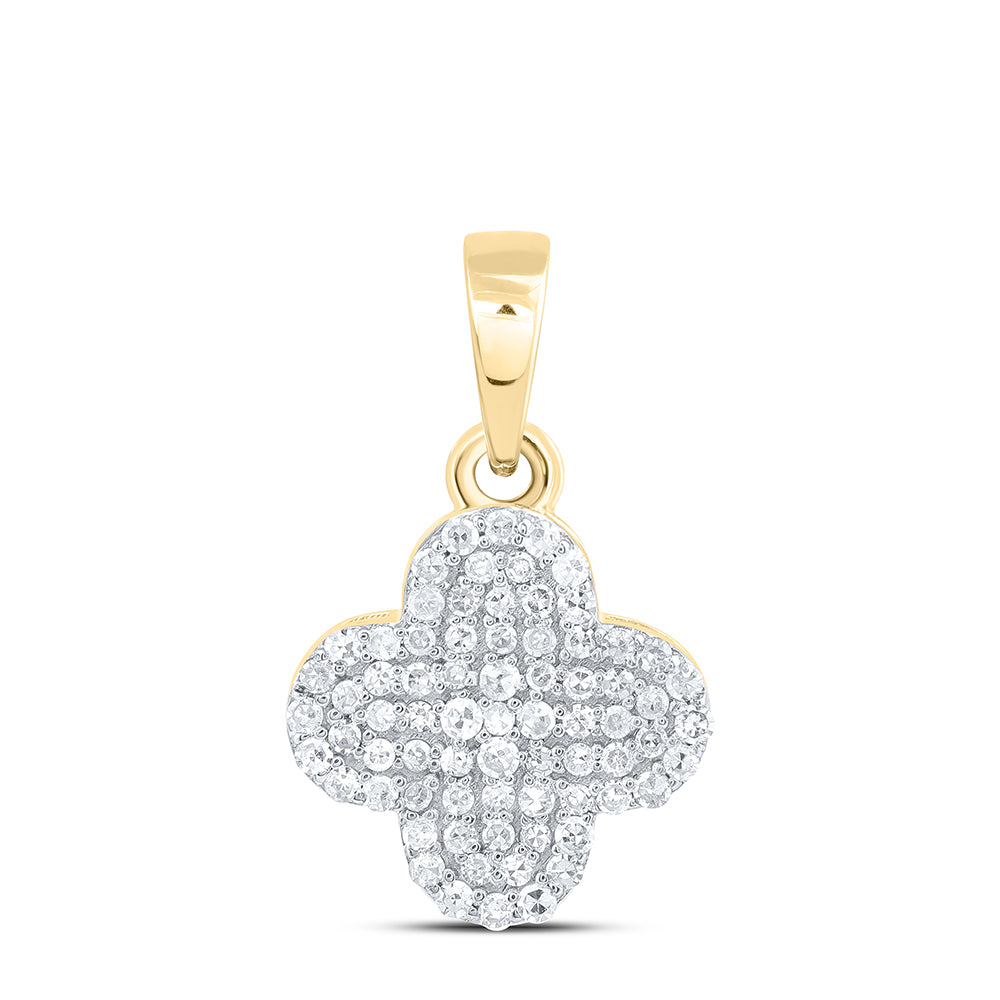 1/5CTW-NAT DIA NK GIFT CLOVER PENDANT