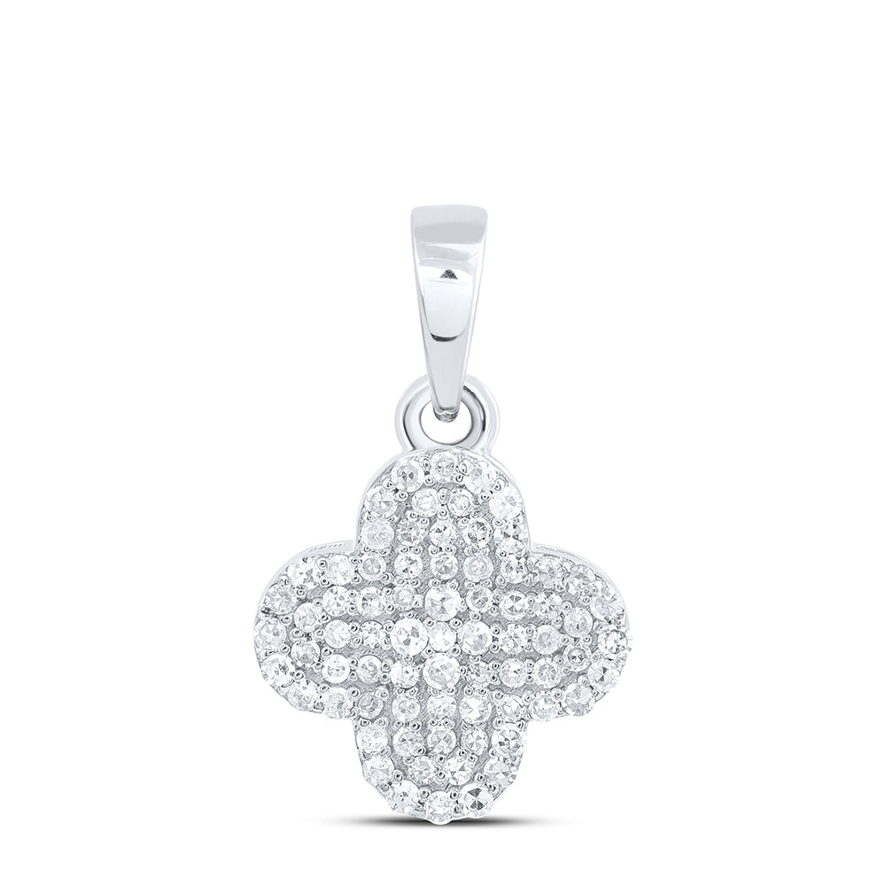 1/5CTW-NAT DIA NK GIFT CLOVER PENDANT