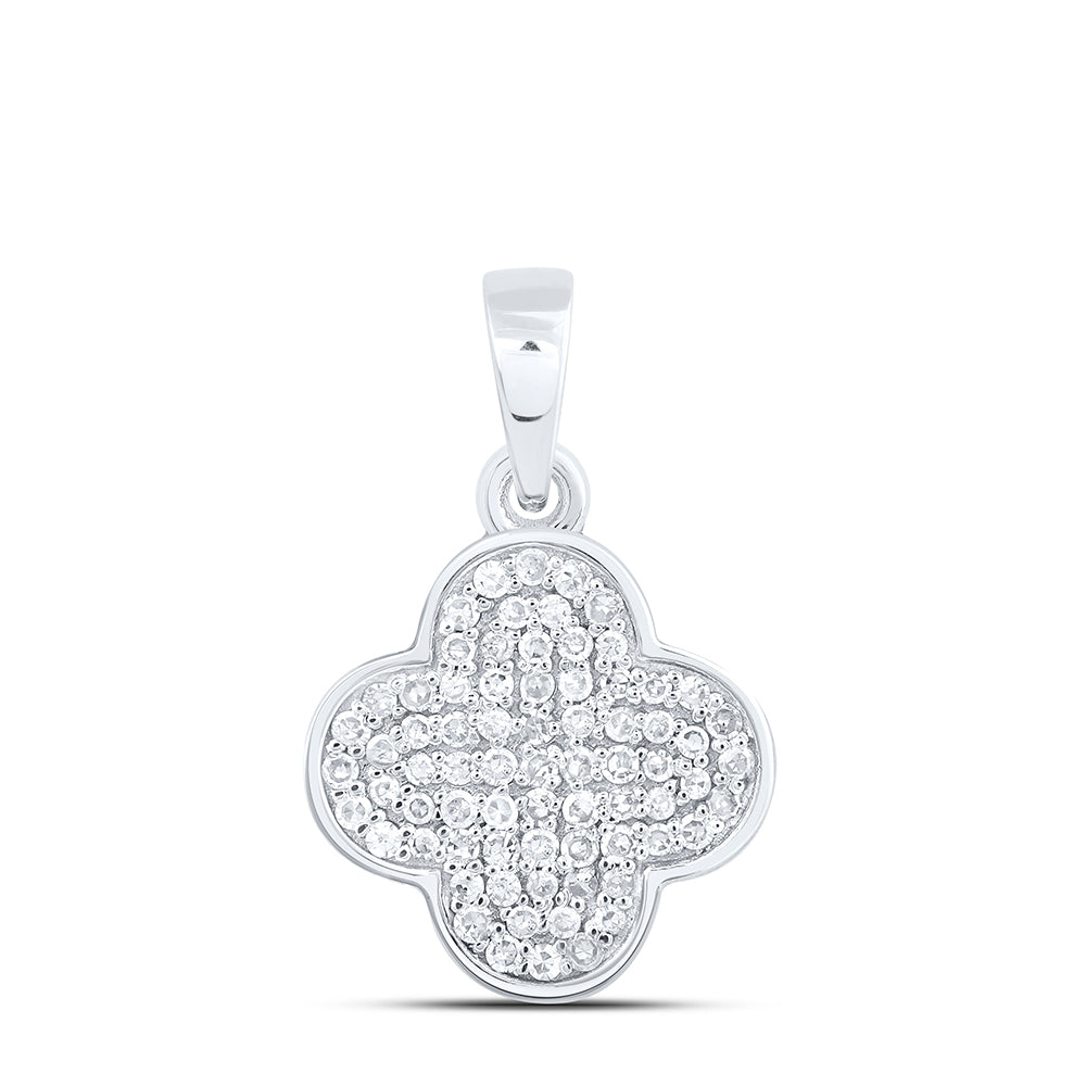 1/5CTW-NAT DIA NK GIFT CLOVER PENDANT