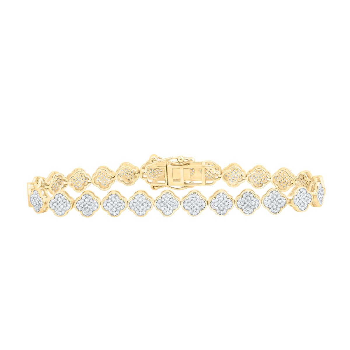 1 7/8CTW-DIA NK FASHION CLOVER BRACELET (7 INCH)