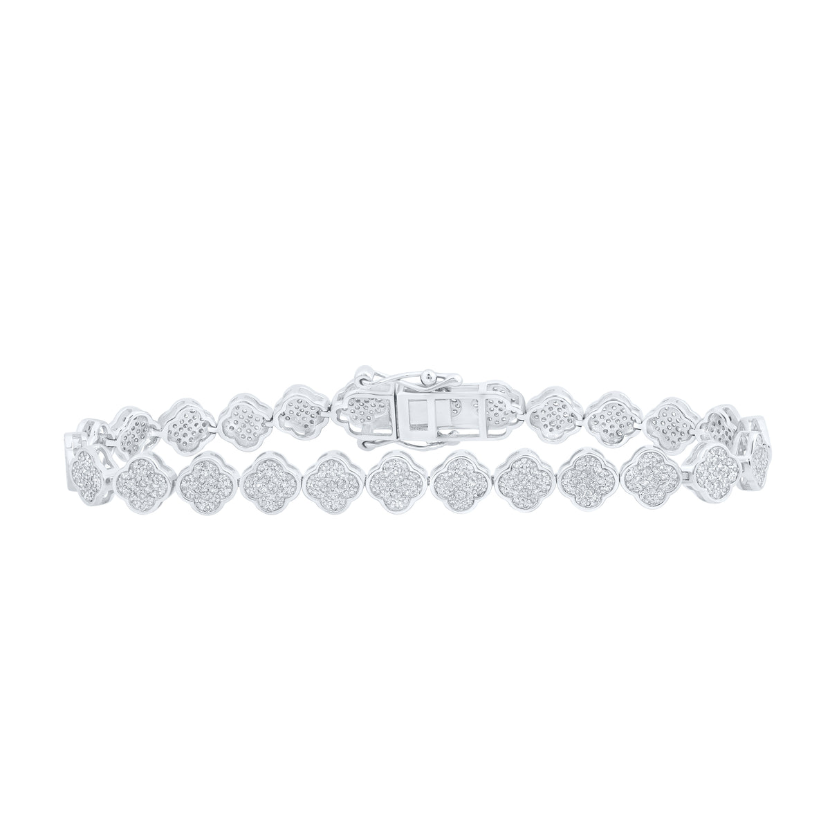 1 7/8CTW-DIA NK FASHION CLOVER BRACELET (7 INCH)