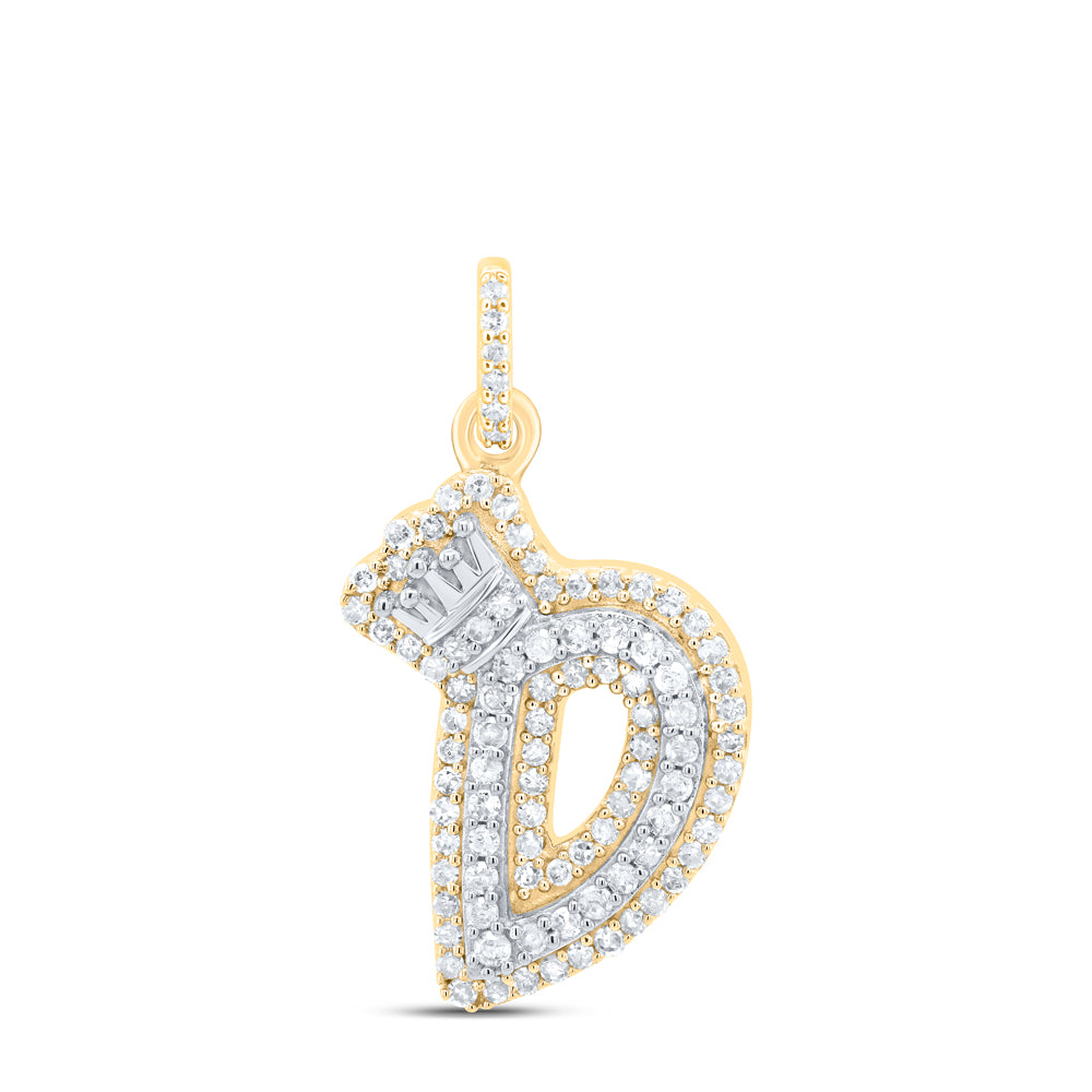 1/3CTW-DIA P1 GIFT INITIAL "D" CROWN PENDANT