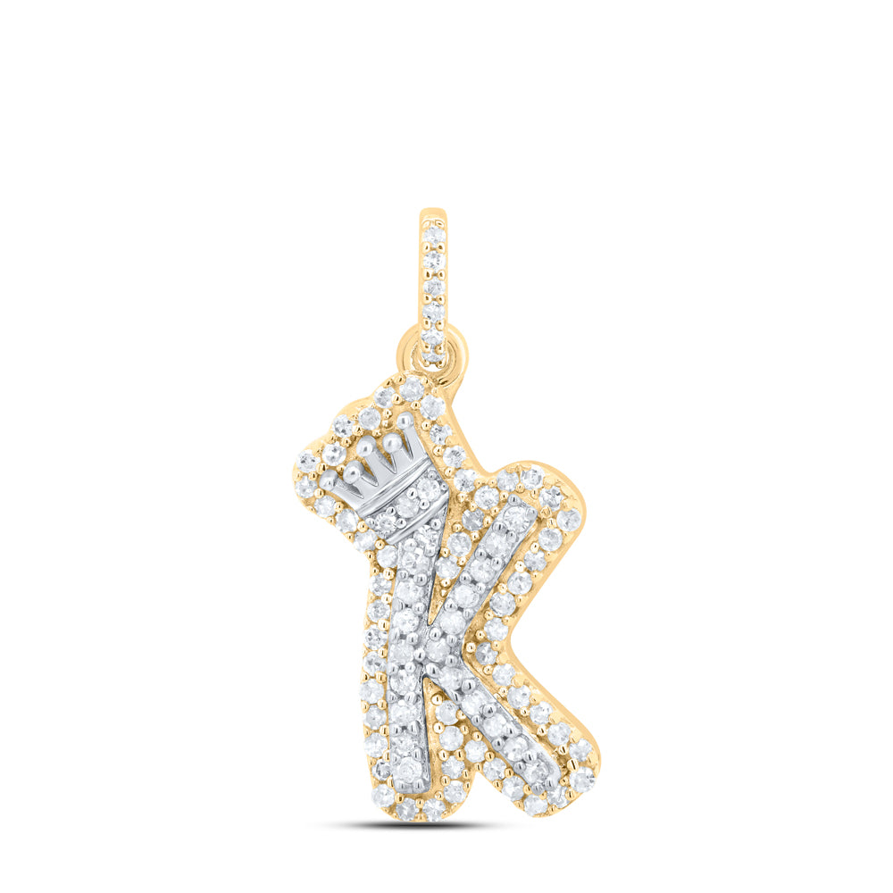 1/4CTW-DIA P1 GIFT INITIAL "K" CROWN PENDANT