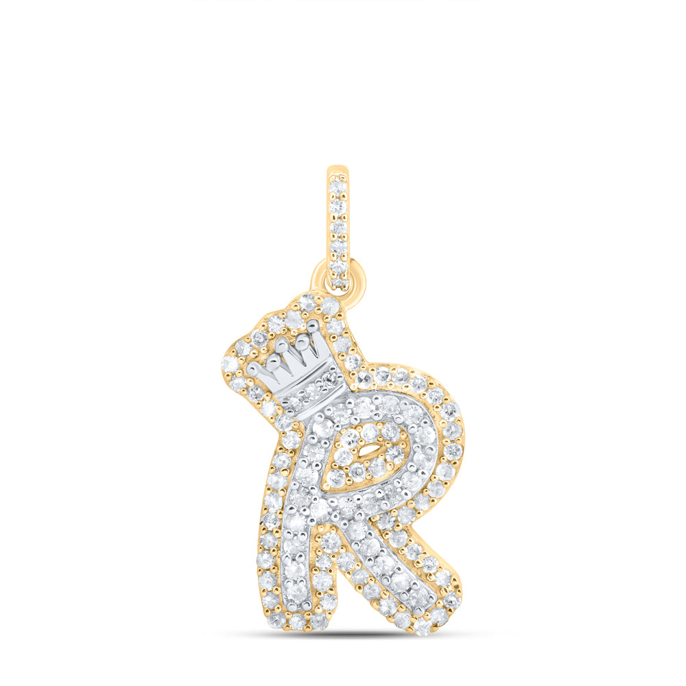 1/3CTW-DIA P1 GIFT INITIAL "R" CROWN PENDANT
