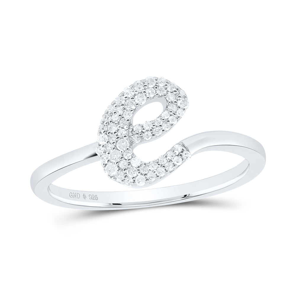 1/6CTW-DIA P1 GIFT INITIAL "E" LADIES RING