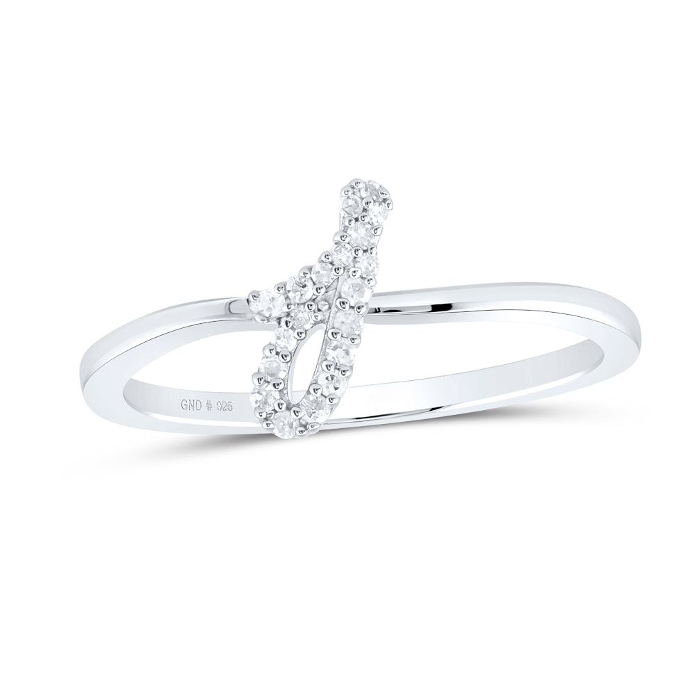 1/12CTW-DIA P1 GIFT INITIAL "J" LADIES RING